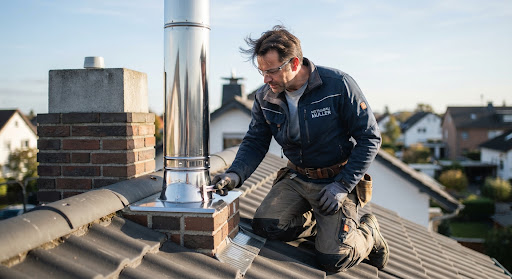 Kaminbau-Meister bei der Arbeit – Sanierung und Montage